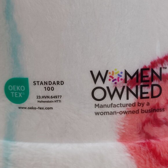 The Big One Oversized Plush Throw Blanket Coastal Print Faux Fur Tropical 5'x6' - Picture 10 of 13